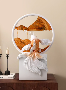 创意中式鱼跃龙门流沙画摆件