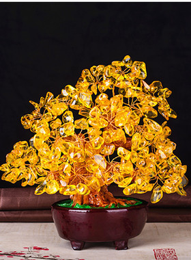 天然紫水晶招财树摆件