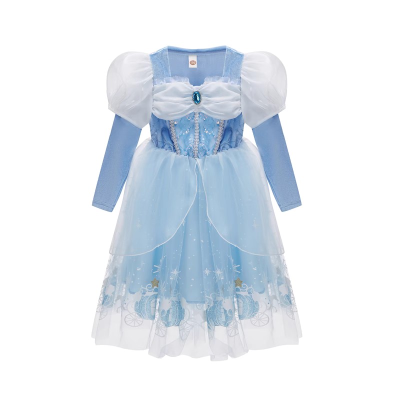 艾莎公主裙新款爱沙女秋冬季艾沙冰雪奇缘连衣裙安娜童话爱莎裙子 - 图3