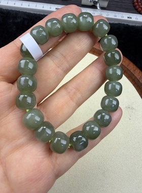 原创设计天然和田玉湖水绿卡12老型珠编号231多样性发货