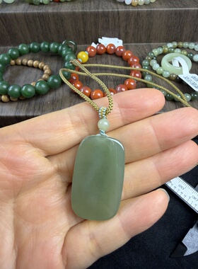原创设计天然和田玉晴水无事牌吊坠编号376多样性发货