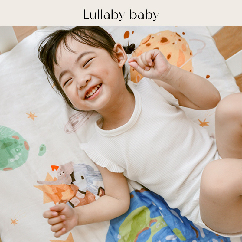 lullabybaby婴儿床笠纯棉纱布宝宝床单婴儿童床床罩床单夏季0-3岁 - 图0