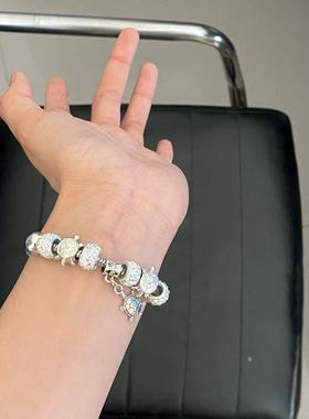 跨境欧美风格流行可调水晶手链时钟乌龟串珠手链DIY女士珠宝批发