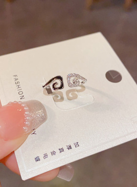 法式复古时尚镶钻紧箍咒开口戒个性轻奢简约独特设计感可调节配饰