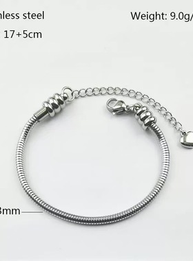 潘家系DIY蛇骨串穿链金属不锈钢防水不退色手工随意搭配饰品手链