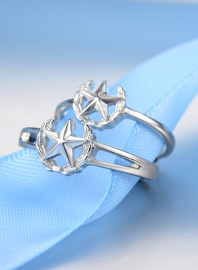 军恋军嫂戒指军恋纪念品军恋礼物s925纯银领花戒指