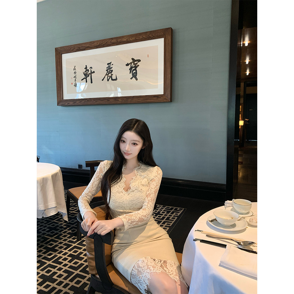 THE SWAN司凰轻奢 白月光 气质长袖蕾丝衫上衣羊毛包臀半身裙套装,淘宝优惠券,粉丝福利购,淘宝优惠卷