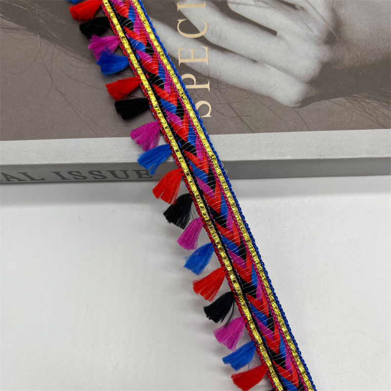 新款2.5cm宽涤纶金丝小流苏花边 扫把流苏 DIY民族风服装花边辅料,淘宝优惠券,粉丝福利购,淘宝优惠卷