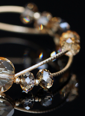 奥地利卡其色黄水晶手链ins小众