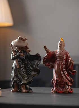 秦始皇摆件中式陶瓷雕像历史人物兵马俑纪念品家居办公室桌面摆设