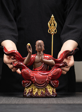 地藏王菩萨摆件禅意供奉佛像人物桌面客厅家居玄关办公室陶瓷装饰