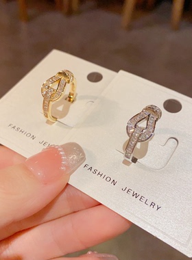 轻奢马蹄扣满锆高级感戒指