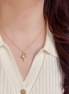 个性芒星项链高级感锁骨链