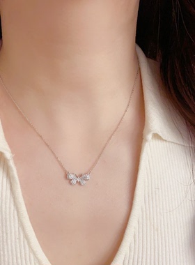 满锆蝴蝶项链高级感锁骨链