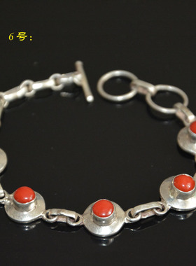 纯银天然有机红宝石尼泊尔手工