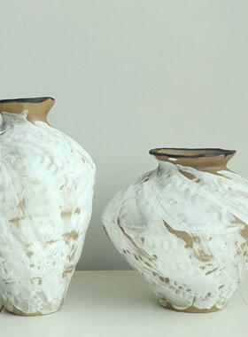 复古花瓶瓷陶土古朴家居样板陶间花束田园古韵艺术茶几花插花小花