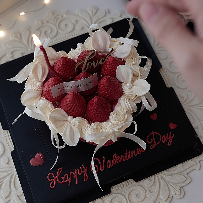 佳妍2025情人节网红烘焙蛋糕装饰摆件木质小Love爱心丝带插件模具