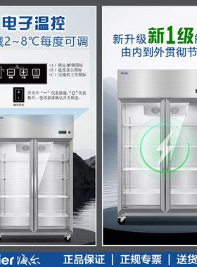 海尔955风冷无霜保鲜双门展示柜