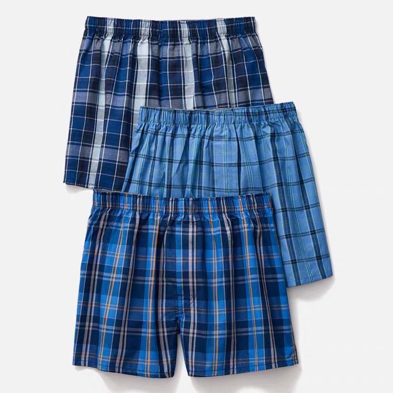 薄款梭织全棉布阿罗裤平角宽松透气内裤居家裤大裤衩boxer shorts,淘宝优惠券,粉丝福利购,淘宝优惠卷