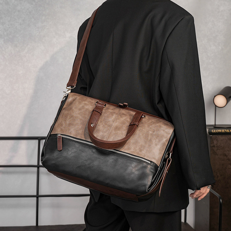 轻商务男文件包手提公文包休闲出差单肩包电脑斜跨包新款皮质男包,淘宝优惠券,粉丝福利购,淘宝优惠卷