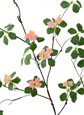 仿真观音莲叶禅意插花带花大枝中式藤条绿植假花简约假枝条装饰