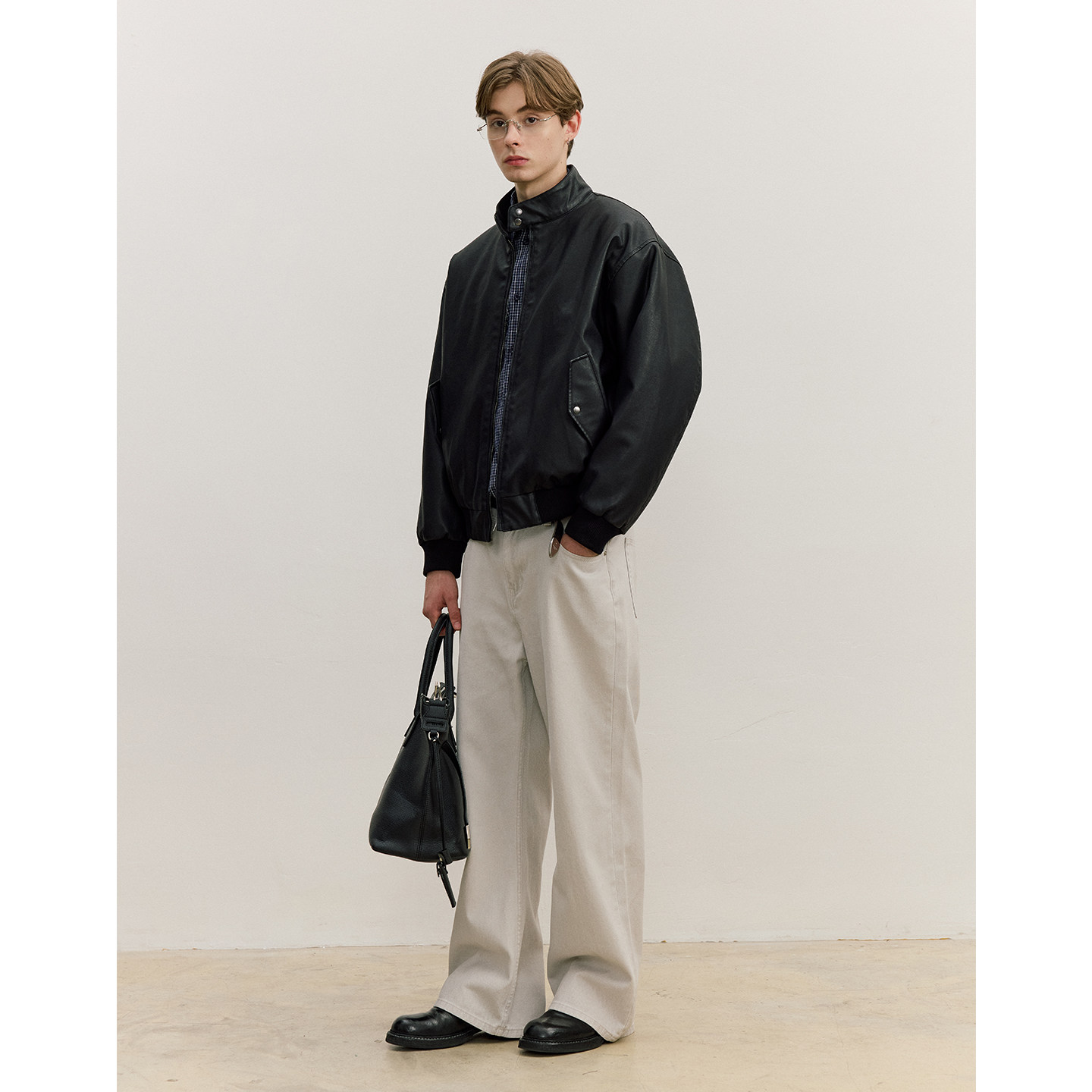 VMCL老钱风哑光水洗PU皮短宽保暖哈灵顿皮衣夹克男25AW vermicell,淘宝优惠券,粉丝福利购,淘宝优惠卷