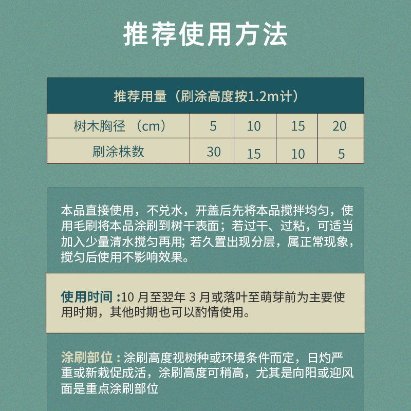 冬季园林防虫防冻果树树干免兑水涂白剂杀菌刷白树木送刷子 - 图1