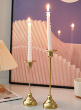 欧式烛光晚餐蜡烛道具简约家居浪漫餐桌摆件客厅铁艺装饰烛台摆件