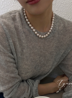 TYUSHA强光爱迪生大颗粒珍珠项链