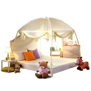 北极绒蒙古包蚊帐双人家用1.8m1.5米床三开门单人1.2学生宿舍