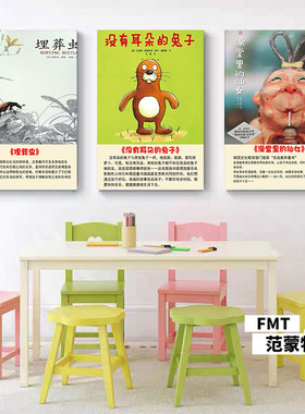 绘本馆墙面装饰立体墙贴pvc展板