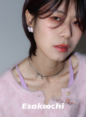 Esakoochi蝴蝶结蛇骨链choker锁骨链小众ins冷淡风项链