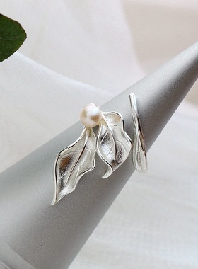 S925纯银天然淡水珍珠戒指