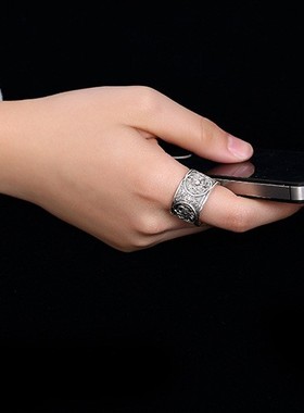 足银复古民族风四大神兽戒指