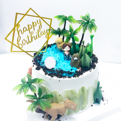 小恐龙蛋糕装饰摆件插件侏罗纪霸王龙男宝宝儿童生日周岁男孩插牌 - 图1