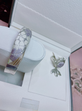 新款民族风饰品手工银diy配件底托镶西阵织绣片金鱼戒指手镯