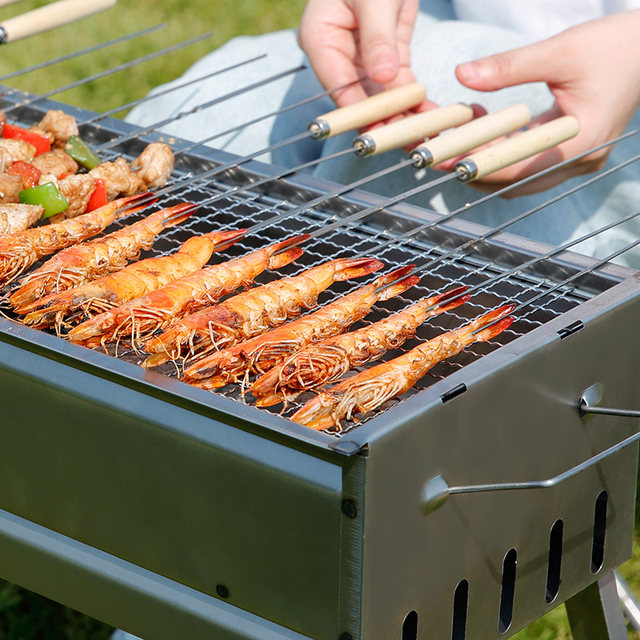 Household appliances outdoor thickened portable folding barbecue stove