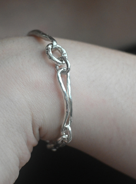 PQ简约男女银手工饰品