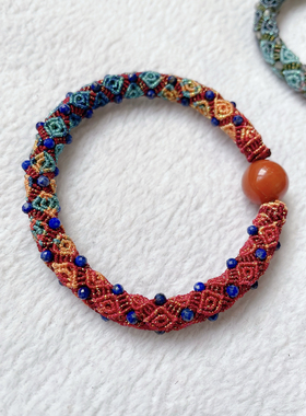 国潮高级复古编绳手链气质新款时尚流行小众细款闺蜜本命年钱滚滚