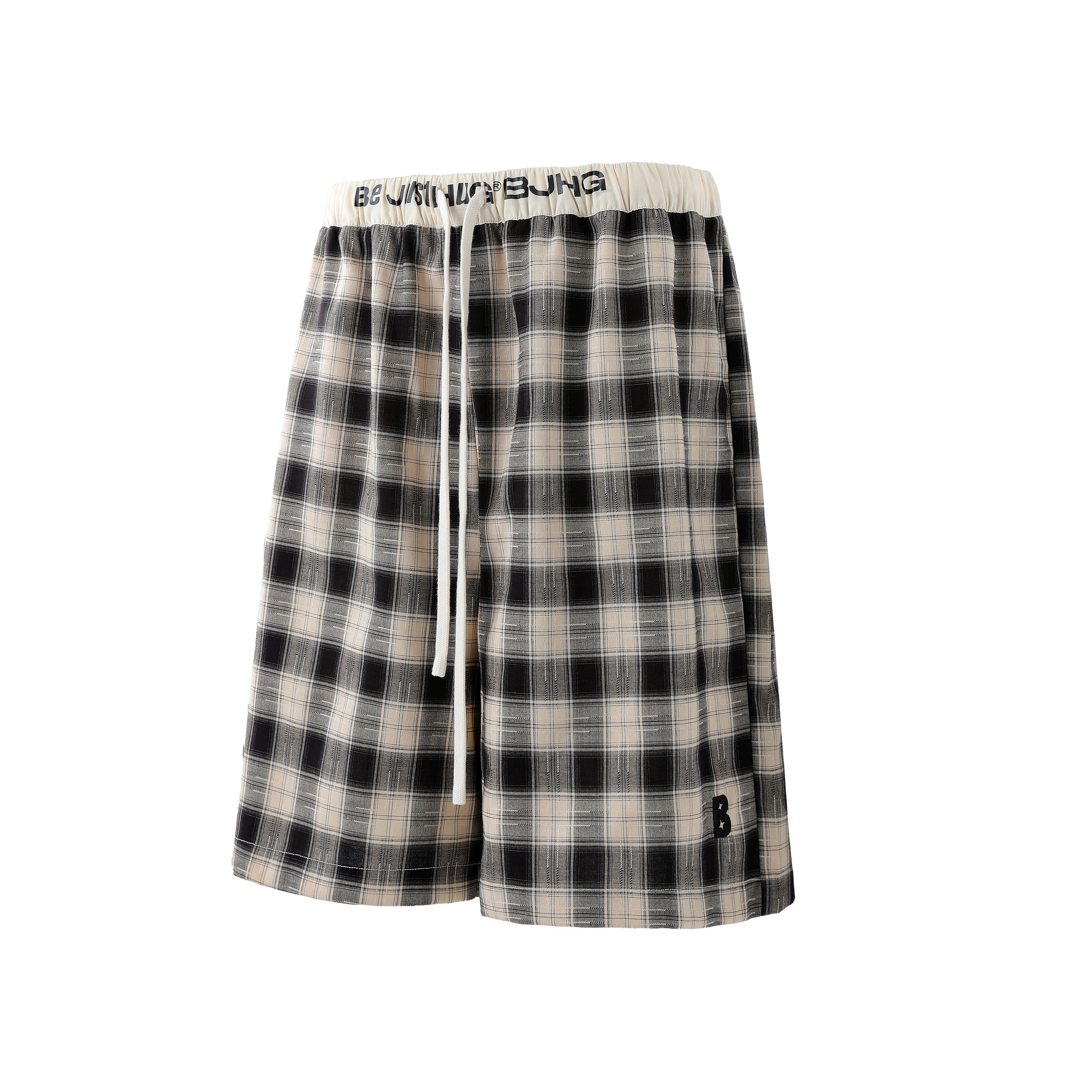 BJHG不计后果抽绳格子短裤男款夏轻薄透气直筒宽松运动休闲五分裤,淘宝优惠券,粉丝福利购,淘宝优惠卷