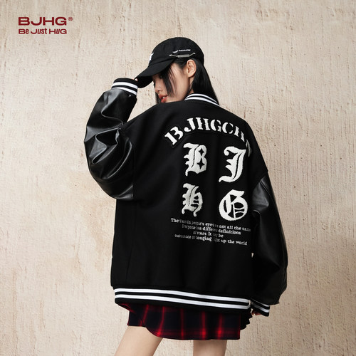 BJHG不计后果美式潮牌棒球服男款秋冬外套高级感痞帅飞行员夹克女 - 图0