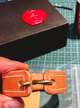 手工定制女牛皮银阿美咔叽皮手环