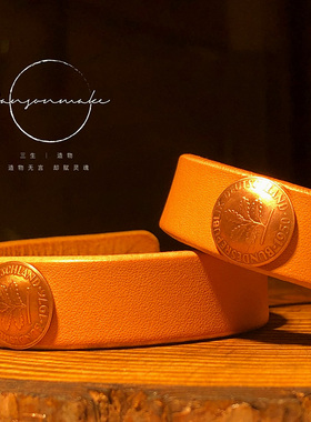 原创设计手腕牛皮手工定制骷髅