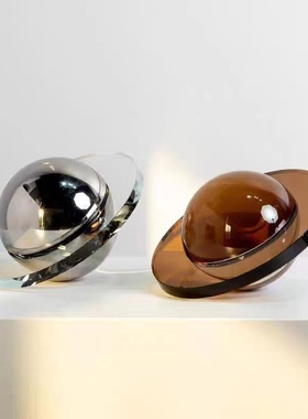 现代简约轻奢飞碟水晶球摆件