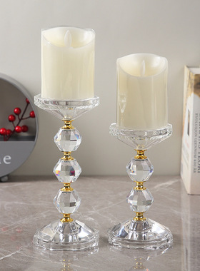 新款水晶烛台欧式家居摆件