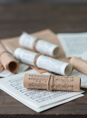 乐谱书页仿旧风手账样版间道具