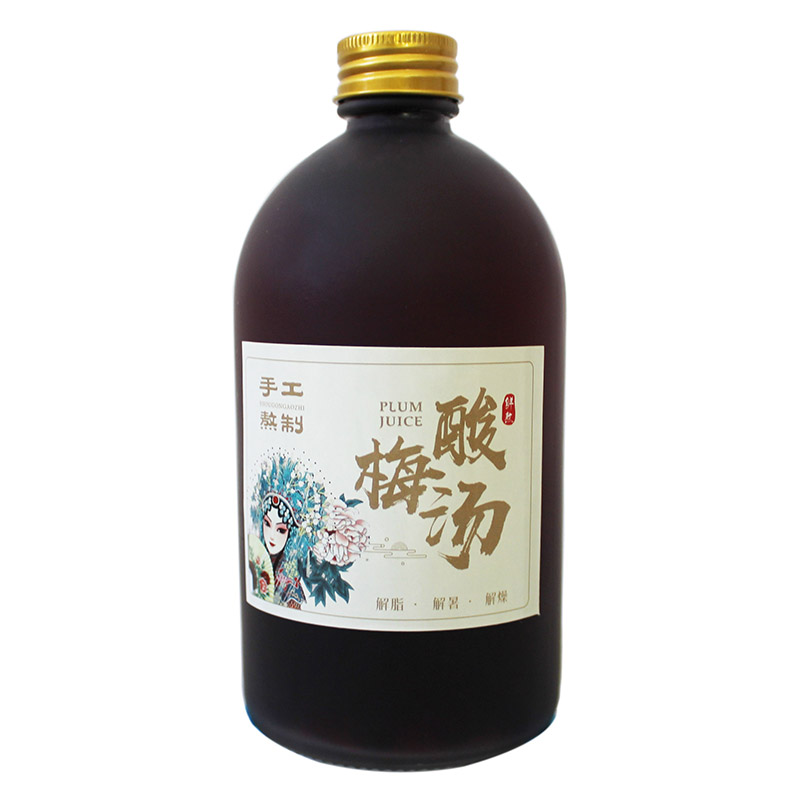 蒙砂酸梅汤瓶 泡茶瓶饮料瓶果酒瓶果汁瓶轻断食果蔬汁玻璃空瓶 - 图3