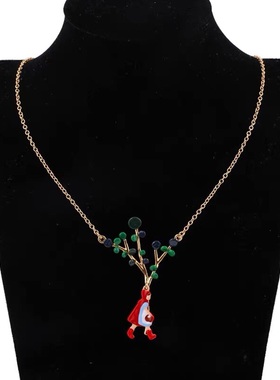n2童话系列 可爱小红帽珐琅项链毛衣链卫衣链