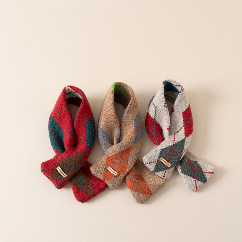 新款儿童围脖秋冬季男童女童针织毛线围巾宝宝小围脖保暖护脖格子,淘宝优惠券,粉丝福利购,淘宝优惠卷