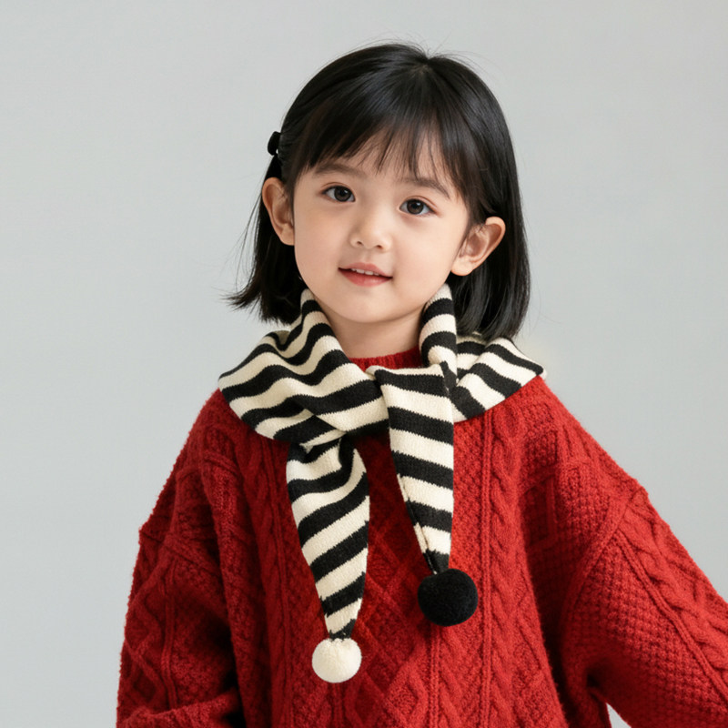儿童围巾秋冬季男童女童条纹披肩宝宝围脖保暖三角巾包头护耳护脖,淘宝优惠券,粉丝福利购,淘宝优惠卷